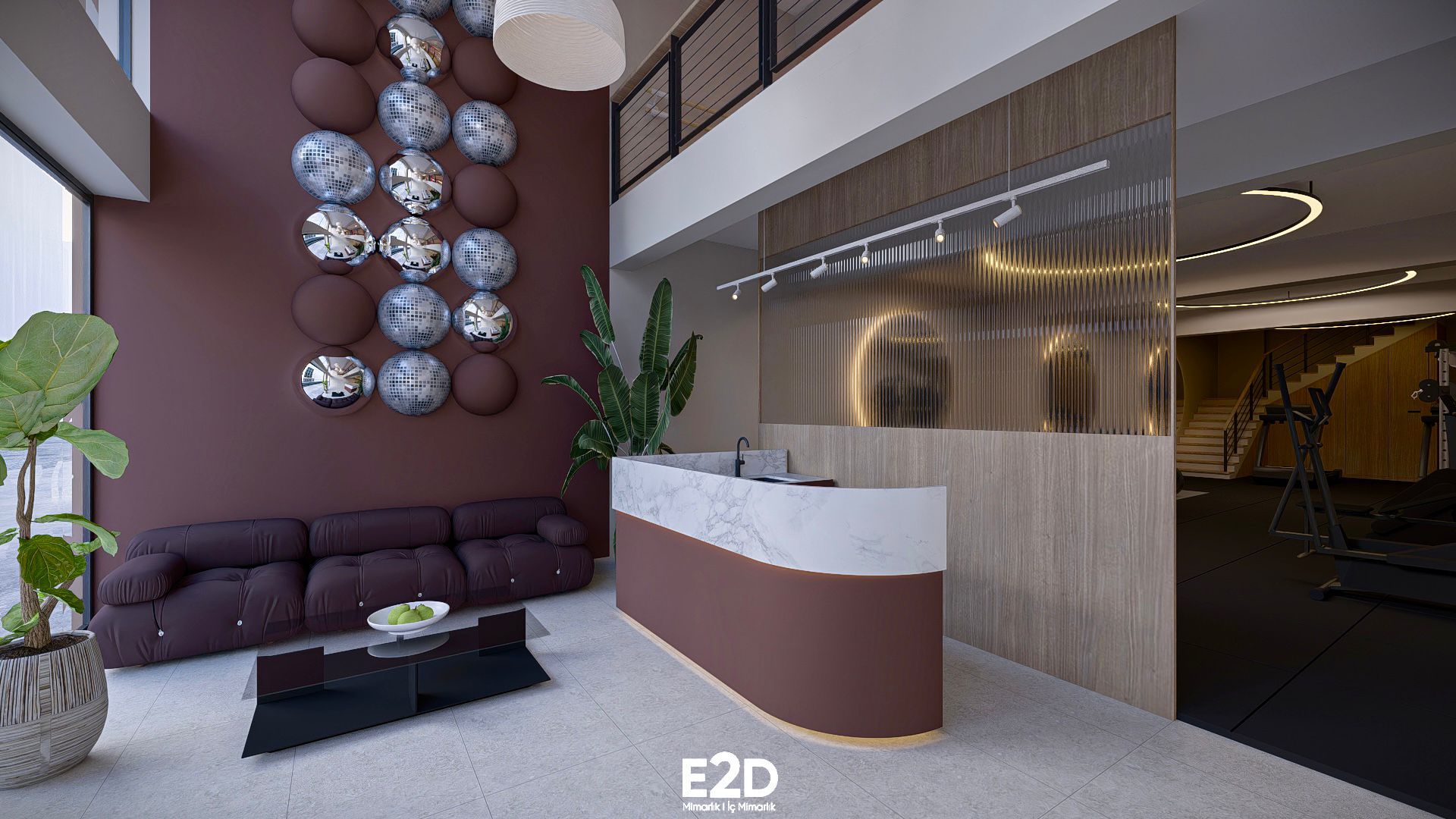 ARC Wellness Club resepsiyon ve lobi alanı